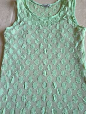 Charlotte Russe Mint Green Polka Dot Mesh Tank Top